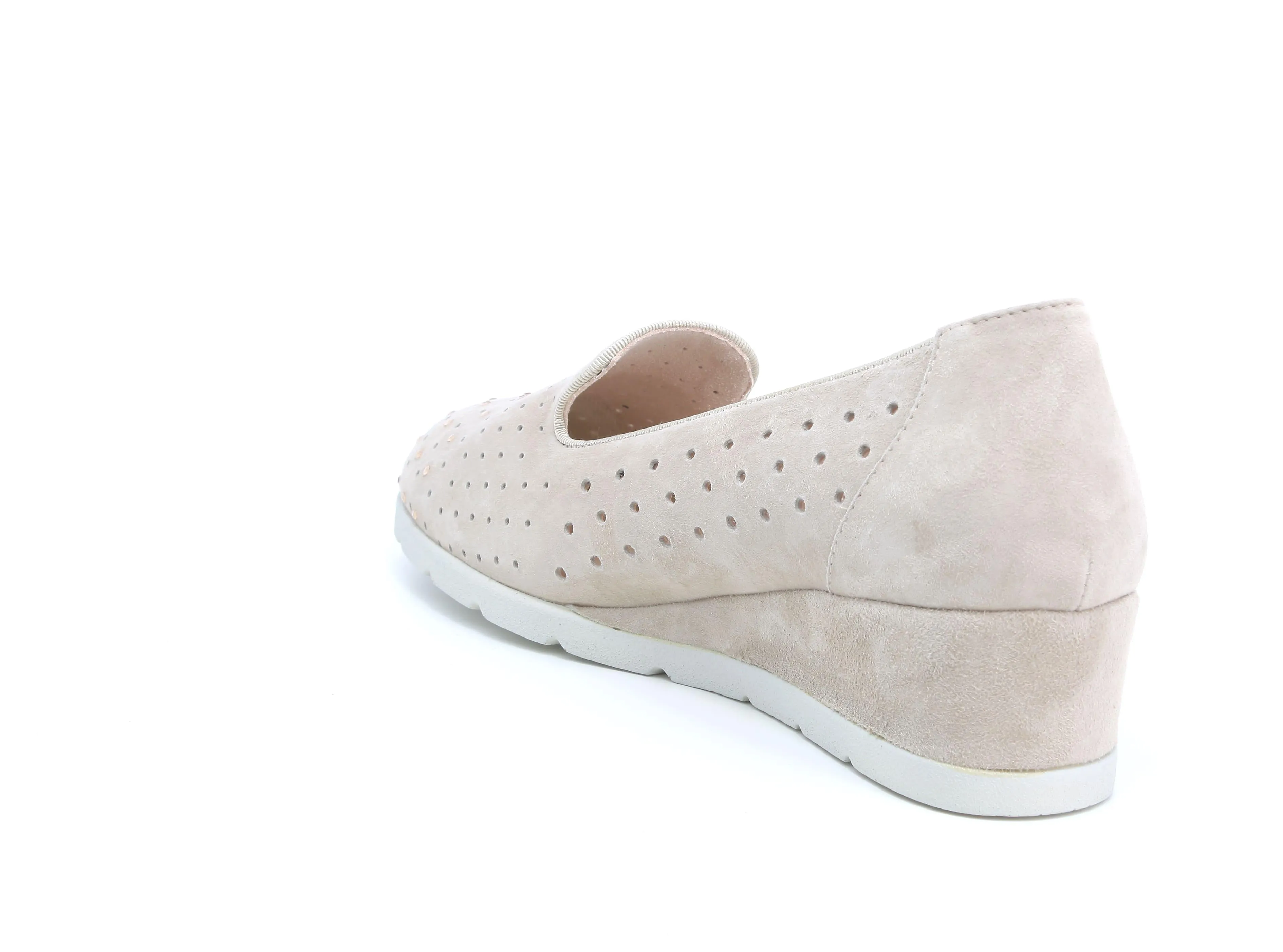 Melluso scarpe estive slip-on in camoscio con zeppa