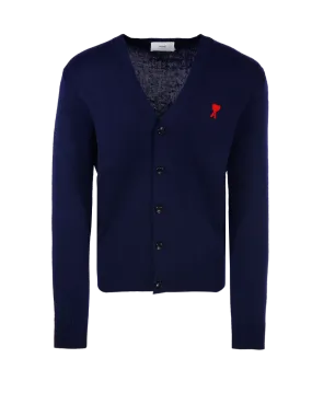 MEN AMI BLUE WOOL ADC CARDIGAN