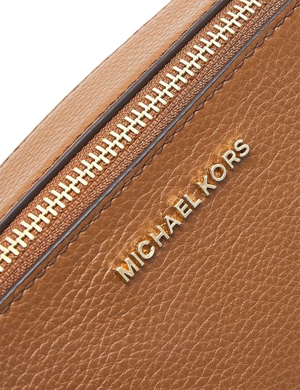 Michael Kors     Borsa a tracolla Camera Jet Set piccola in pelle martellata con doppia zip Luggage