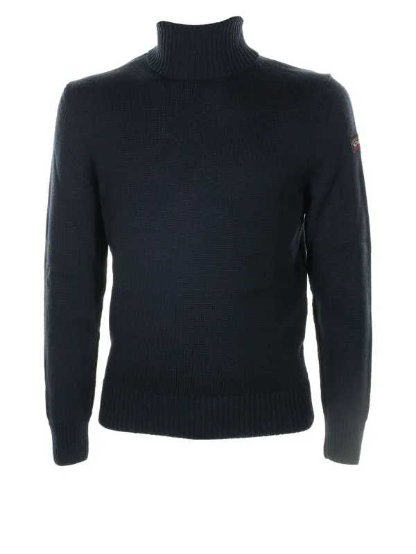 Navy turtleneck in wool