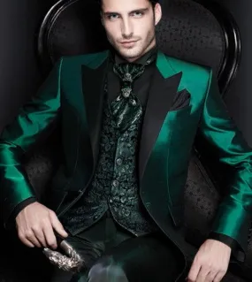 Nuovi arrivi verde italiano abiti da uomo in raso slim fit abito da sposo formale smoking cappotto maschile giacca 3 pezzi giacc