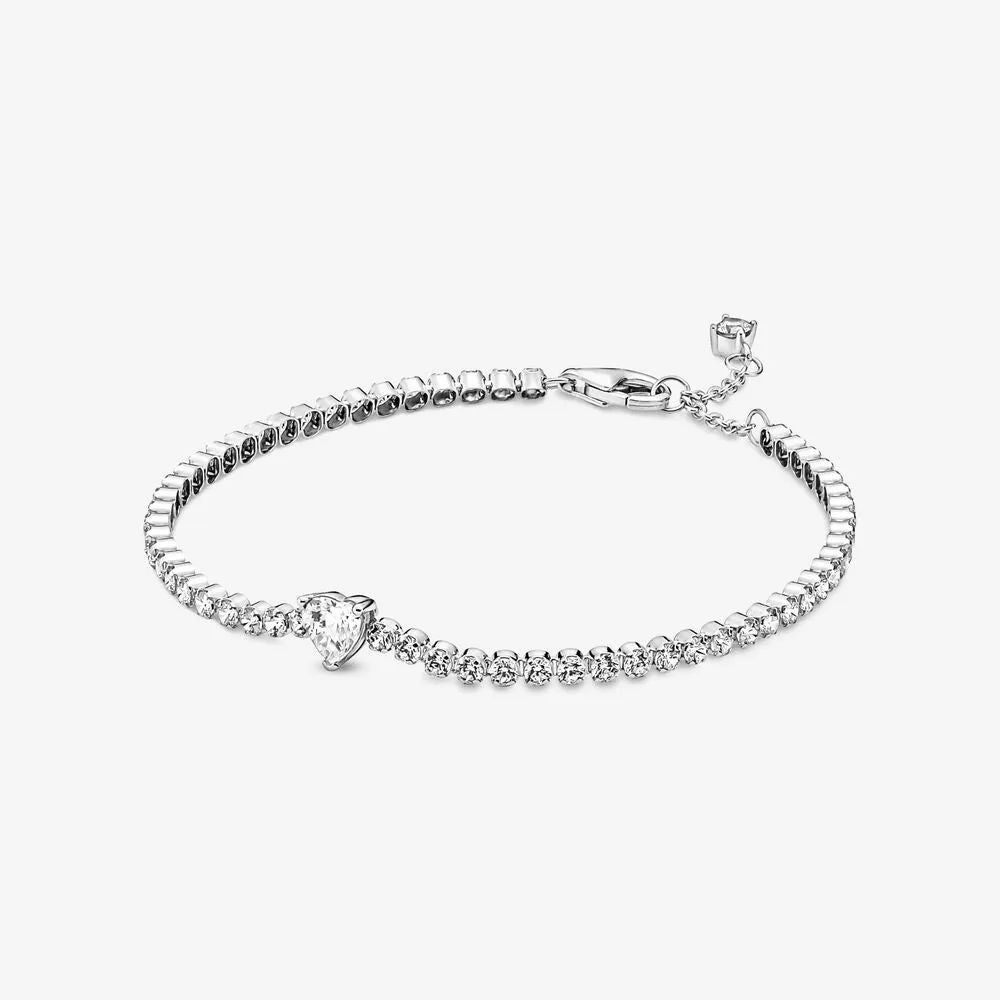 Pandora Bracciale Tennis con Cuore in rilievo