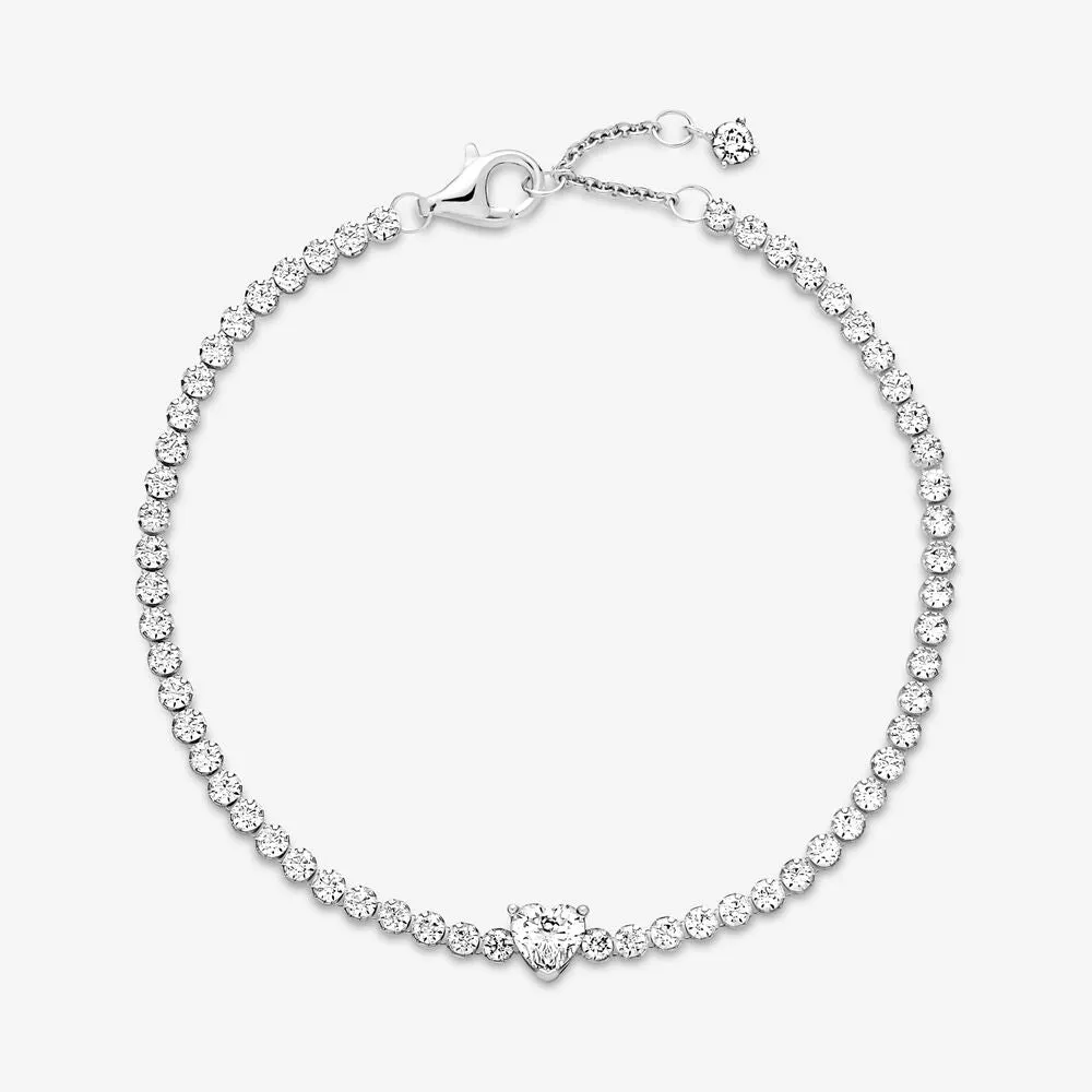 Pandora Bracciale Tennis con Cuore in rilievo