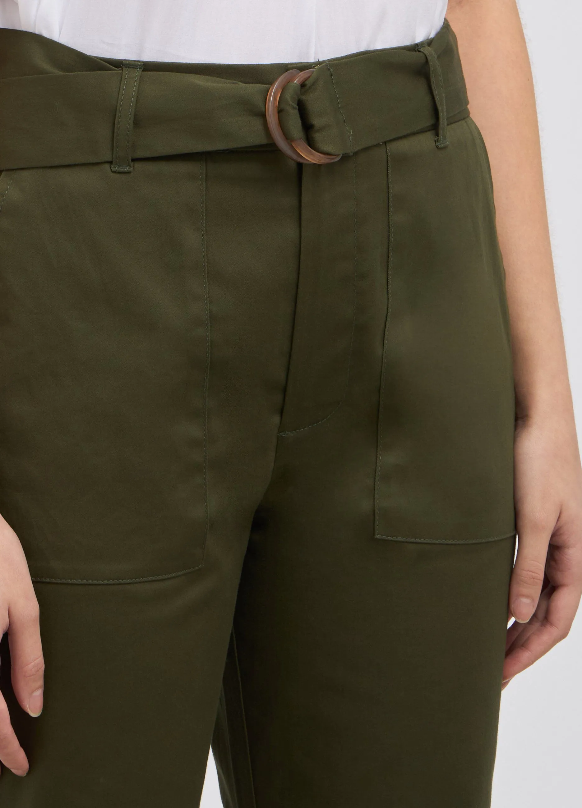 Pantalone a sigaretta con cintura donna