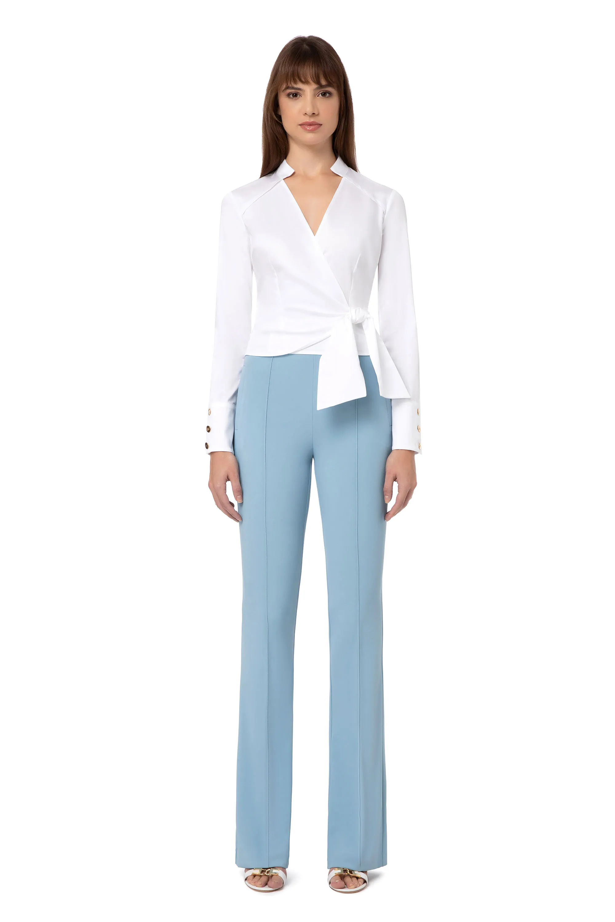 Pantalone in doppio crepe stretch