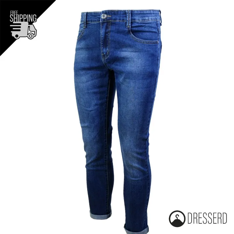 Pantalone Uomo Jeans Lungo Dresserd Semi Slim Fit Modello elasticizzato Pantaloni Lunghi