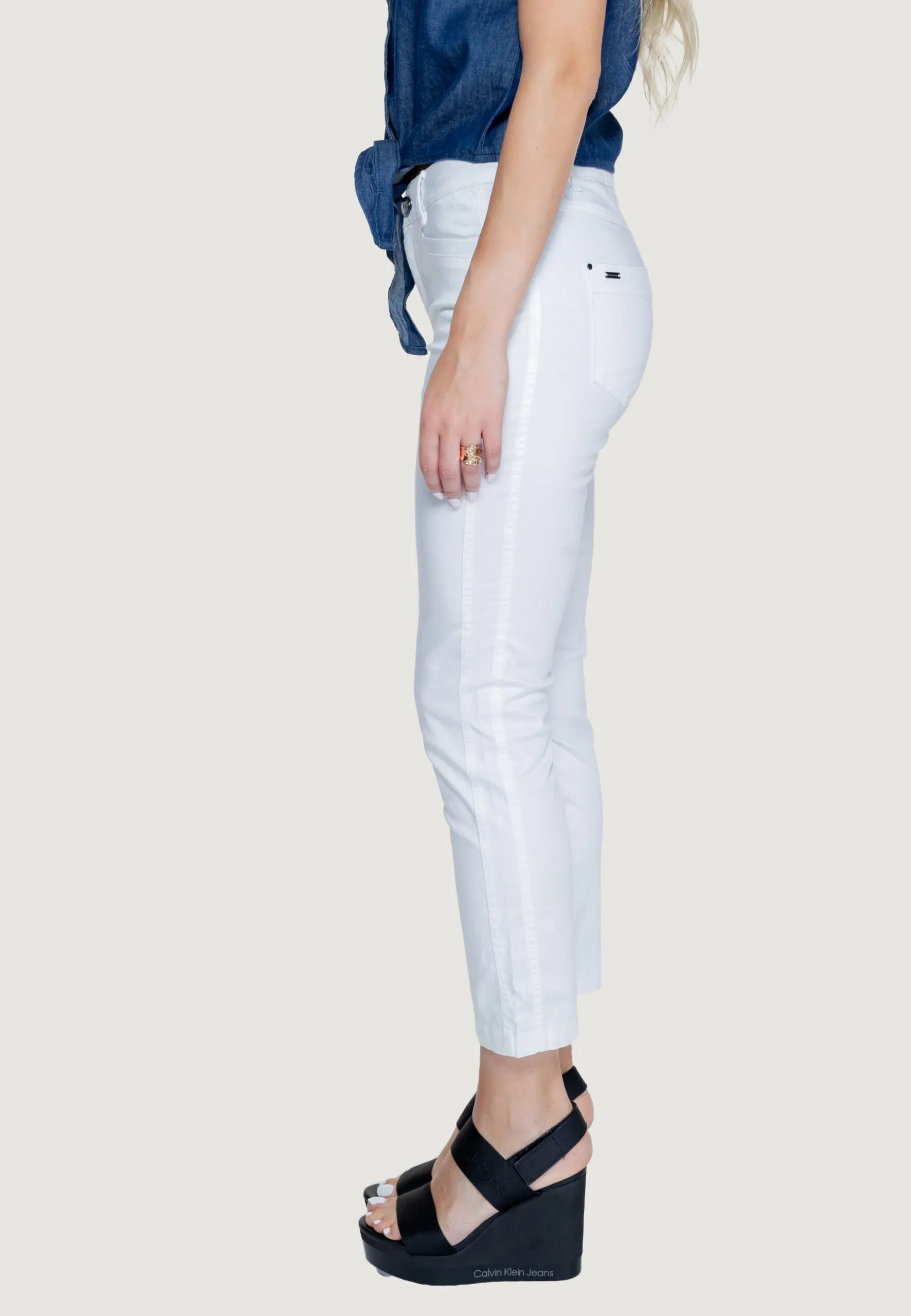 Pantaloni a sigaretta Street One  Bianco