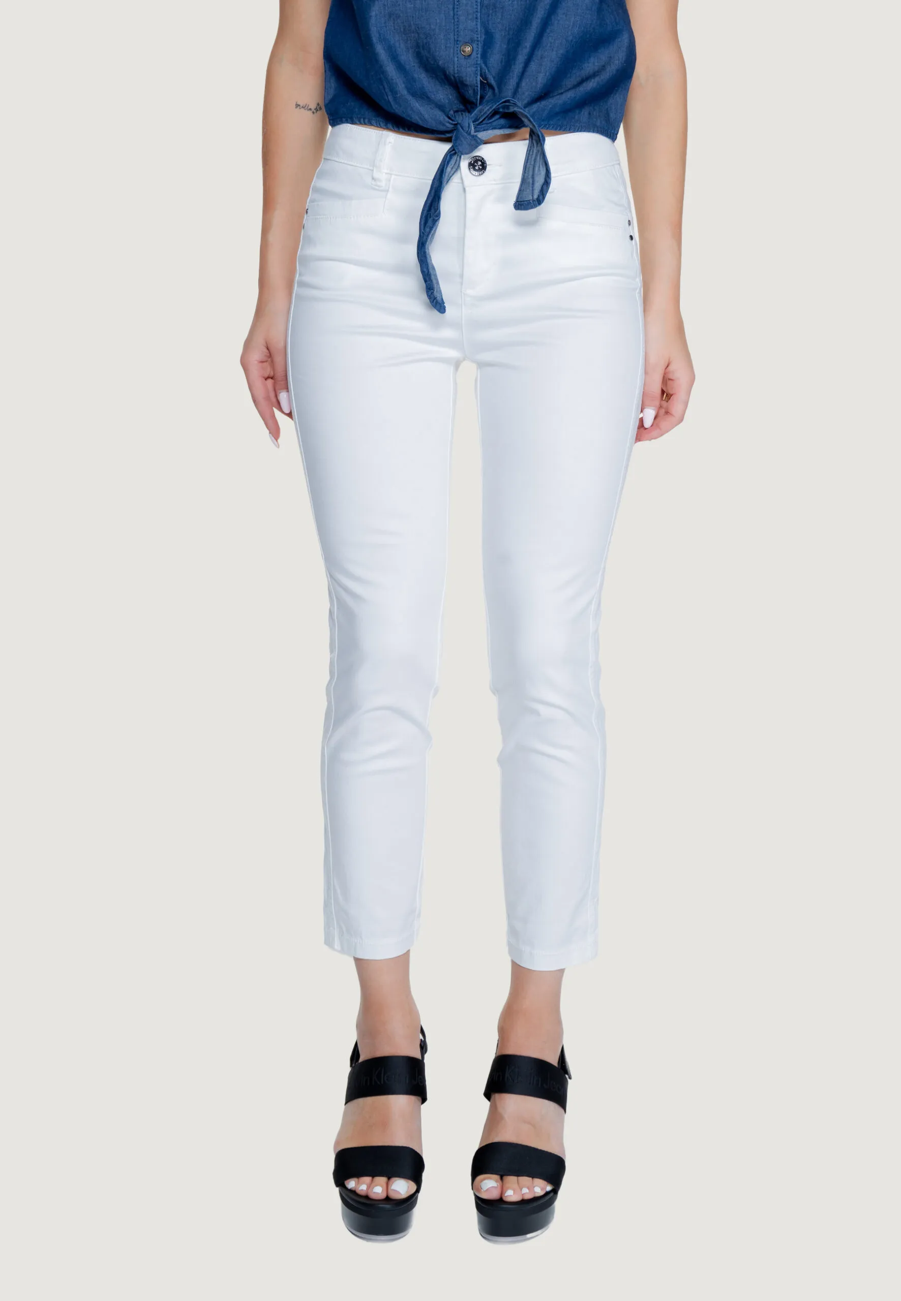 Pantaloni a sigaretta Street One  Bianco