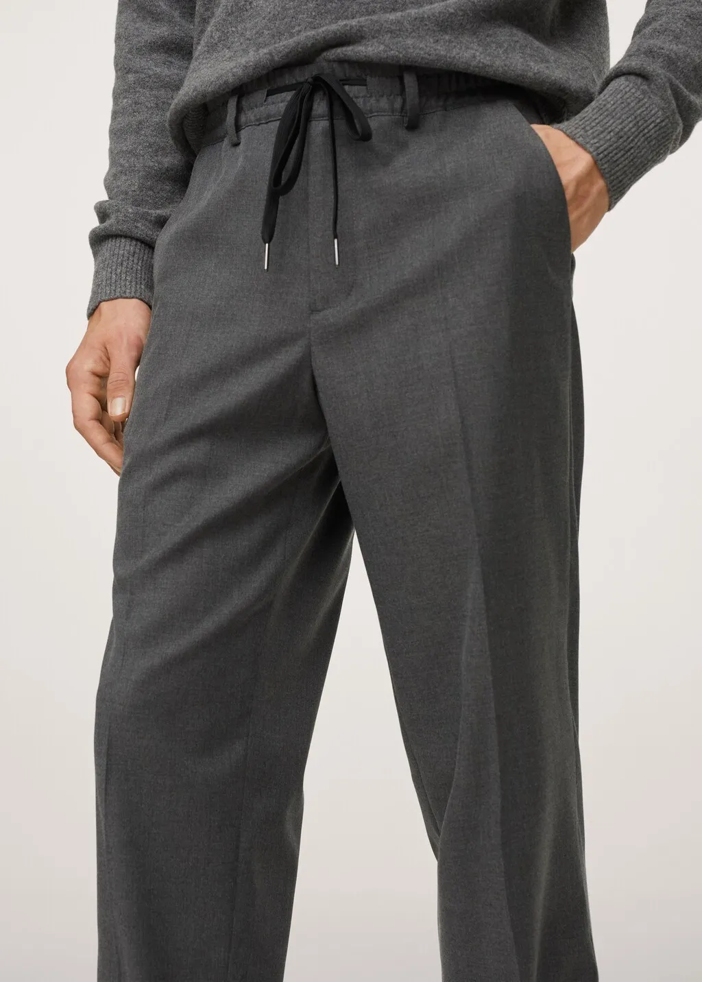 Pantaloni completo slim fit vita elasticizzata