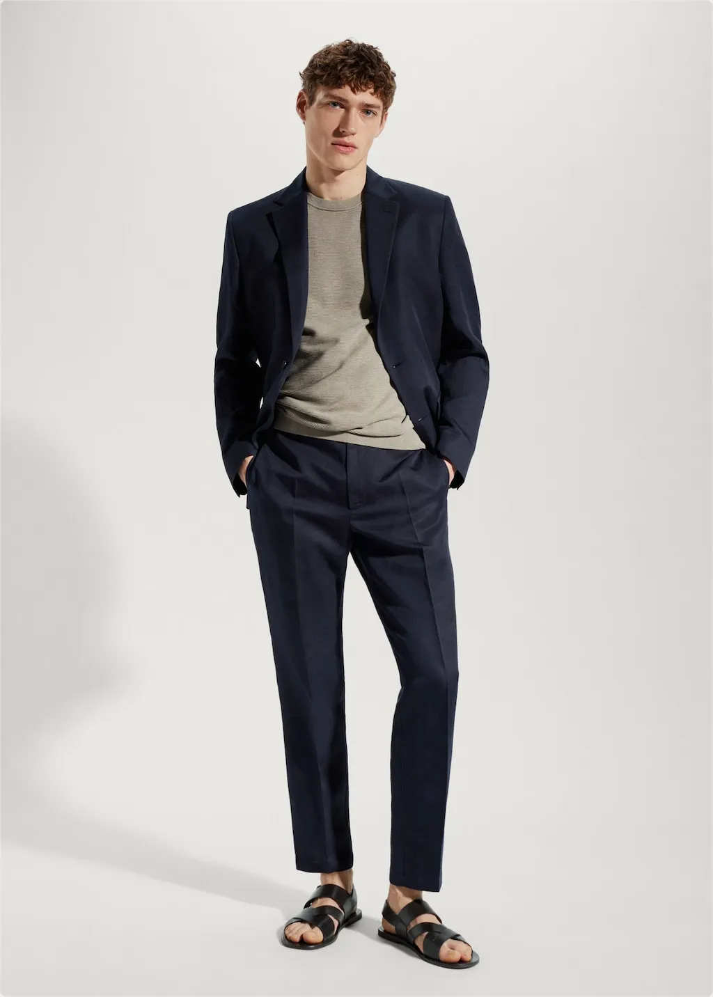 Pantaloni slim-fit lyocell lino