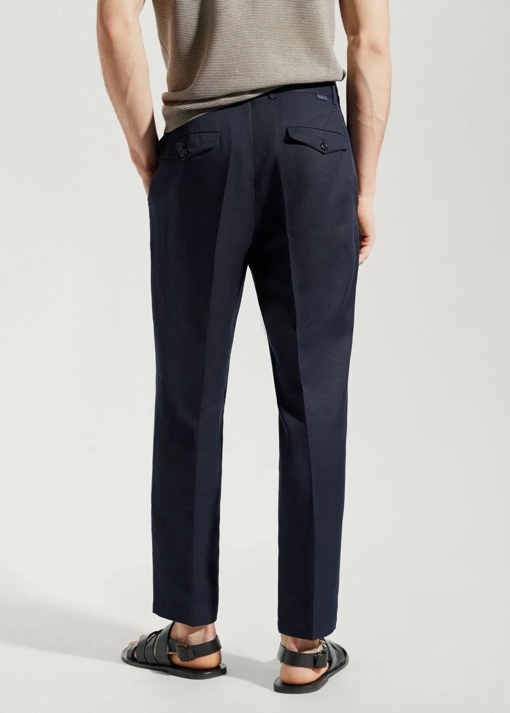 Pantaloni slim-fit lyocell lino