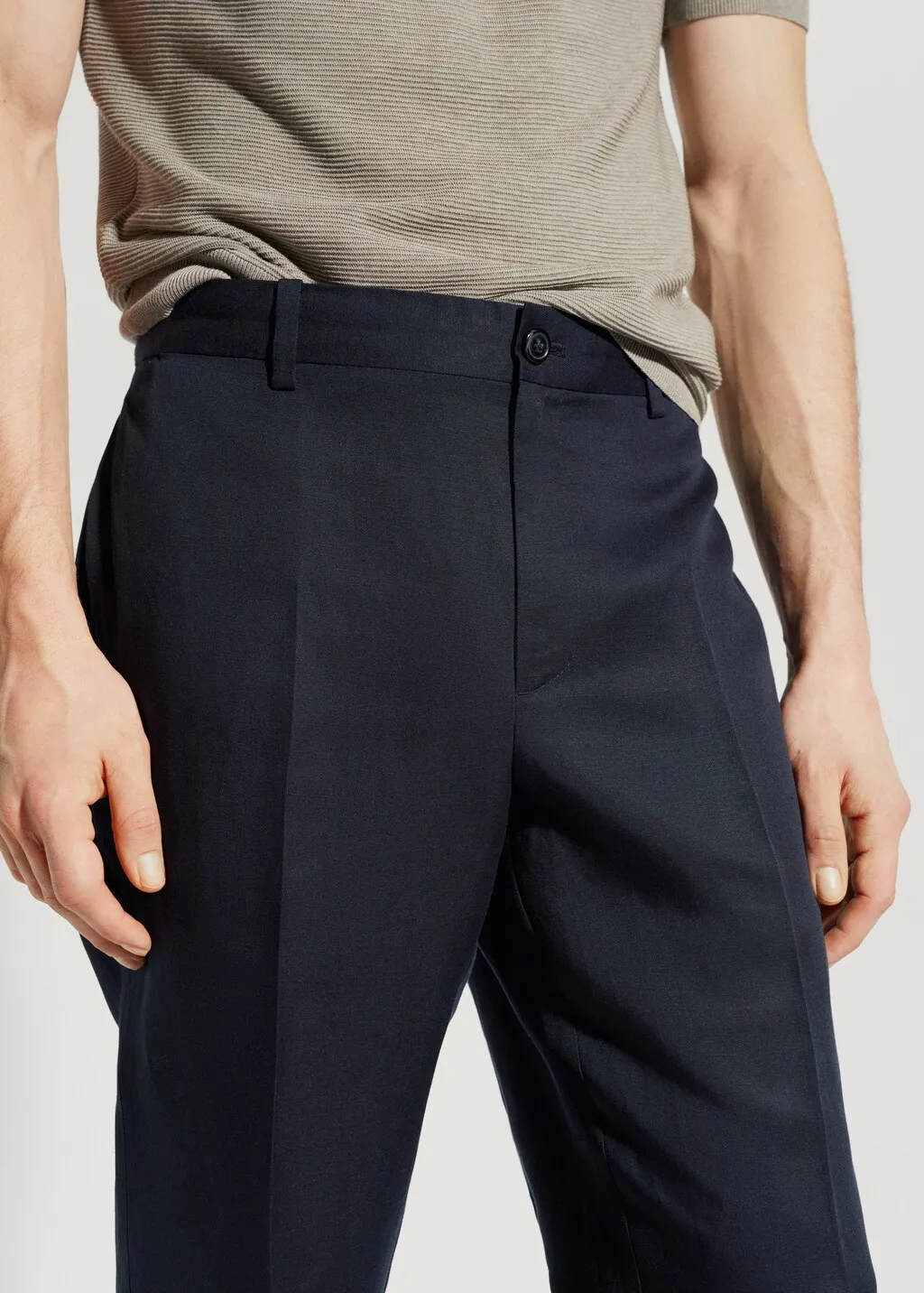 Pantaloni slim-fit lyocell lino