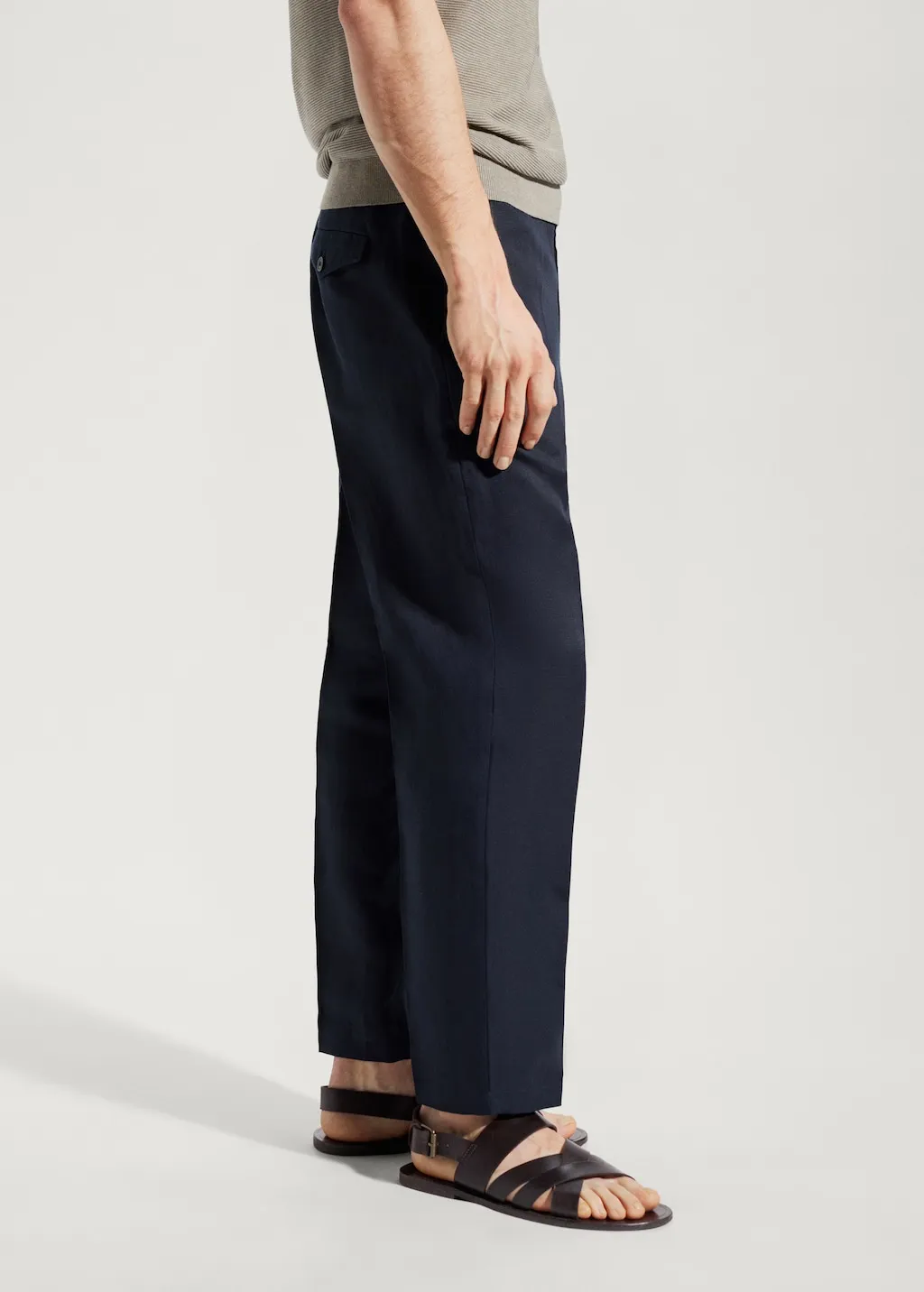 Pantaloni slim-fit lyocell lino