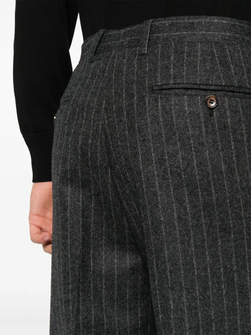 Pantaloni slim gessati in girigio - uomo