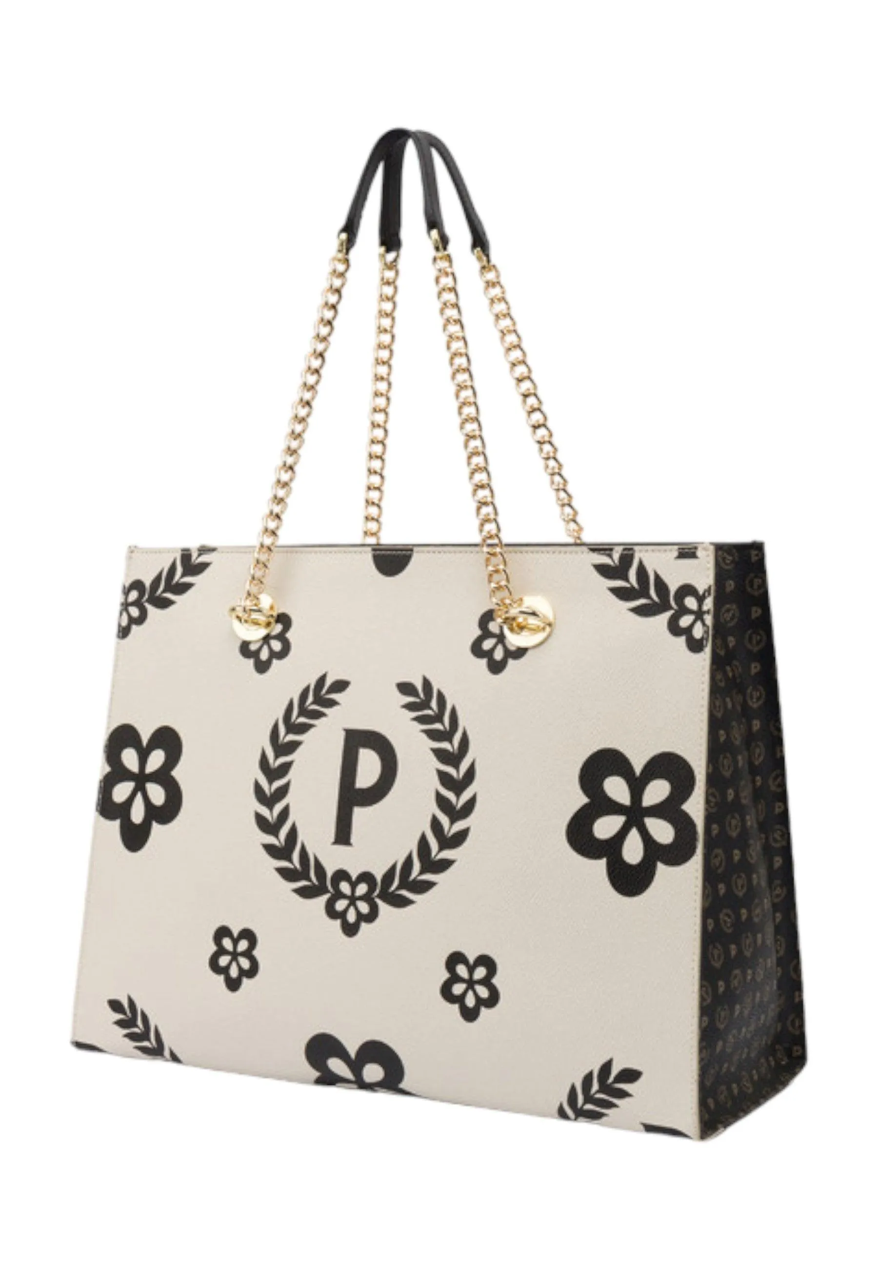 POLLINI Borsa Tote Donna Avorio Nero TE8472PP0DQ1E00C