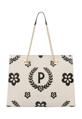 POLLINI Borsa Tote Donna Avorio Nero TE8472PP0DQ1E00C