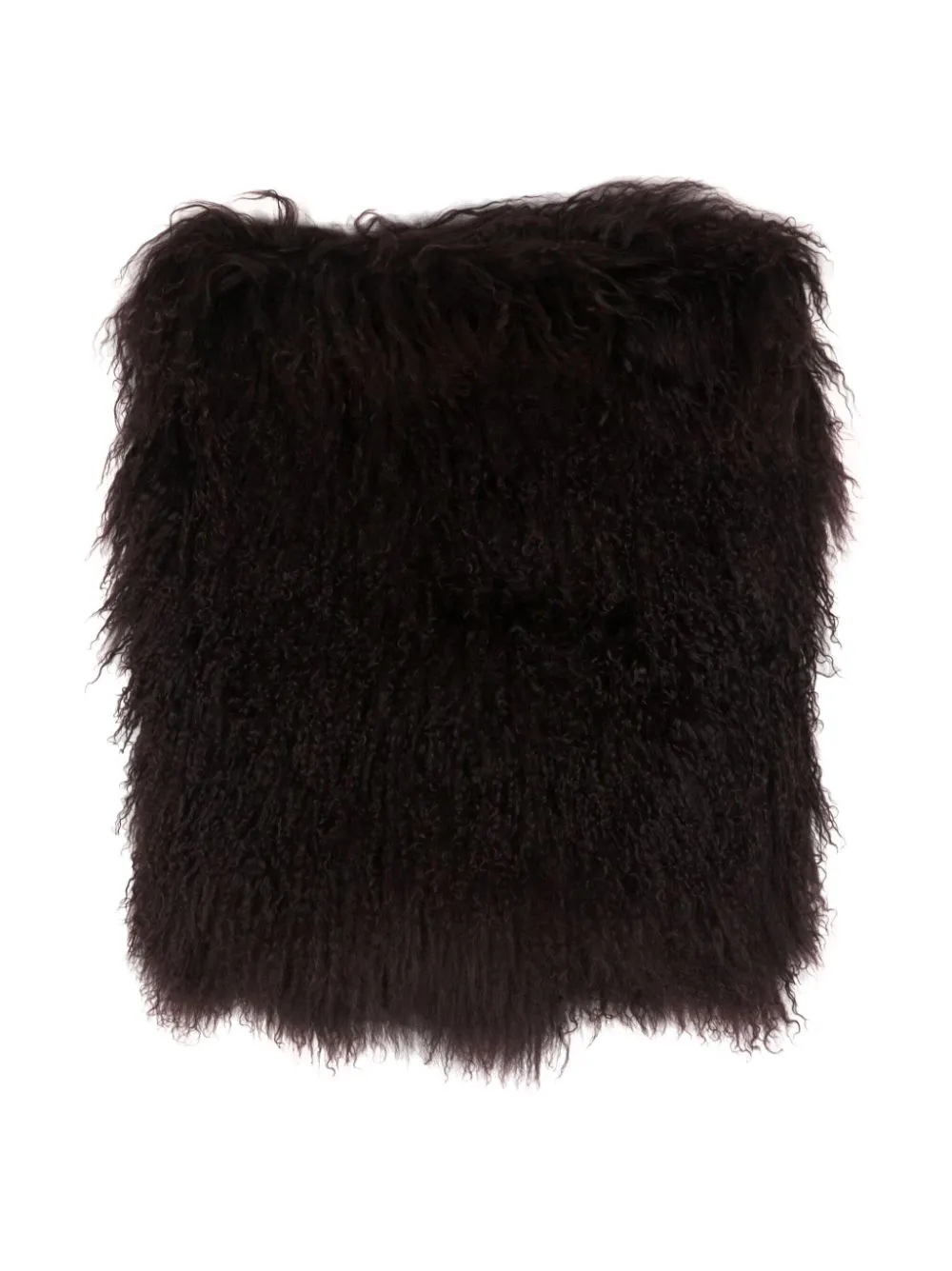 Sciarpa in shearling ragna in marrone - donna