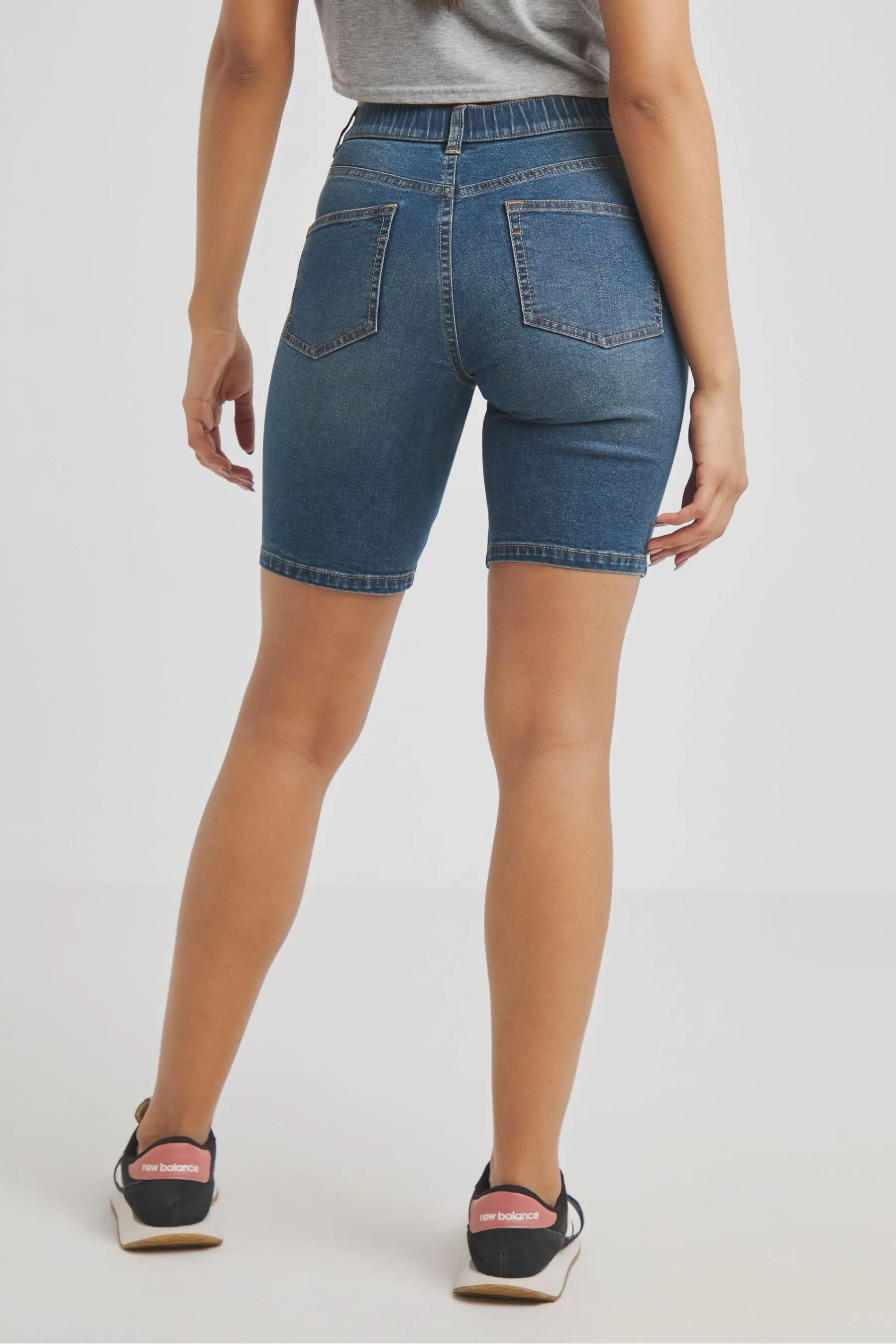 Simply Be - Shorts Bianco Denim al ginocchio 24/7