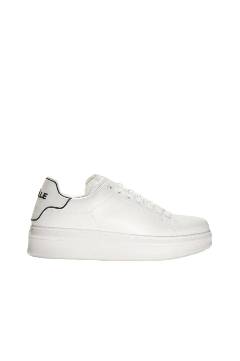 Sneakers Addict In Ecopelle Con Patch - Bianco