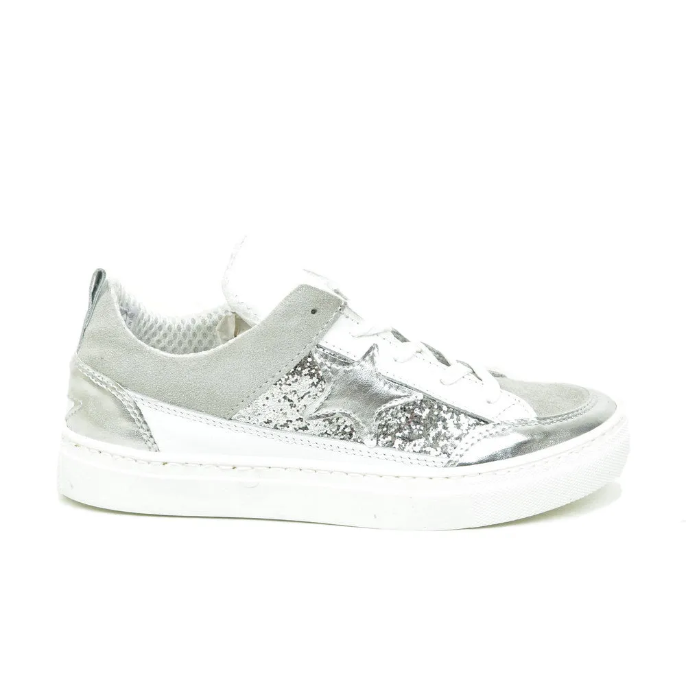 Sneakers Donna con Glitter Argento Made in Italy