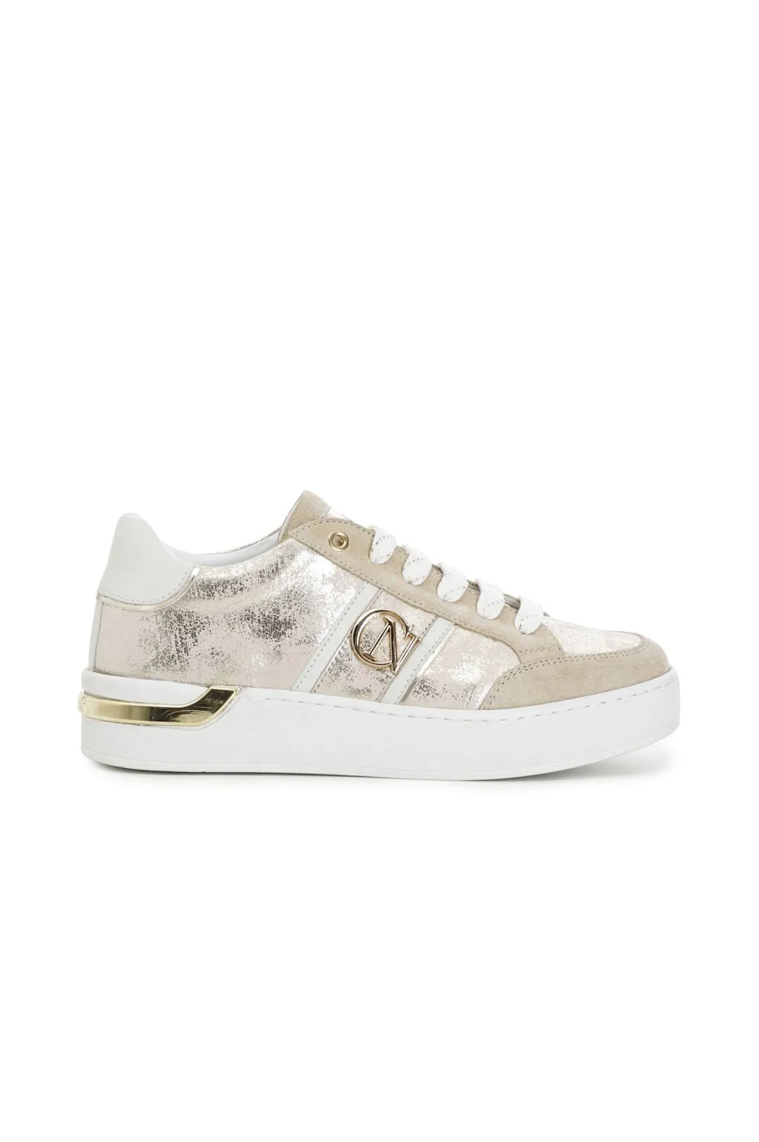 sneakers in pelle metallizzata