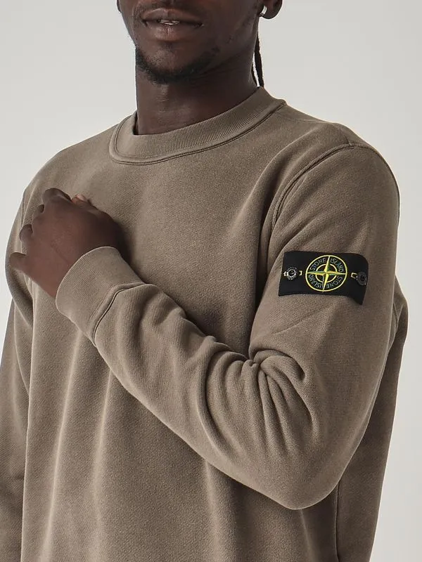 STONE ISLAND  Felpa uomo Stone Island in cotone organico Militare