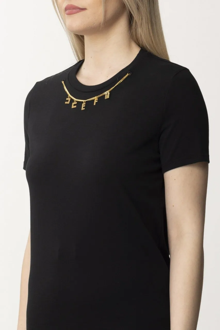 T-shirt con collana con charms Nero