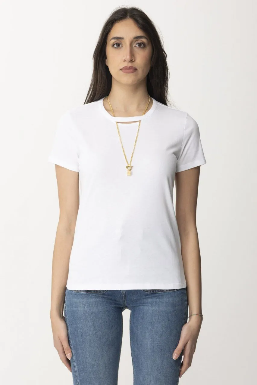 T-shirt con collana Gesso