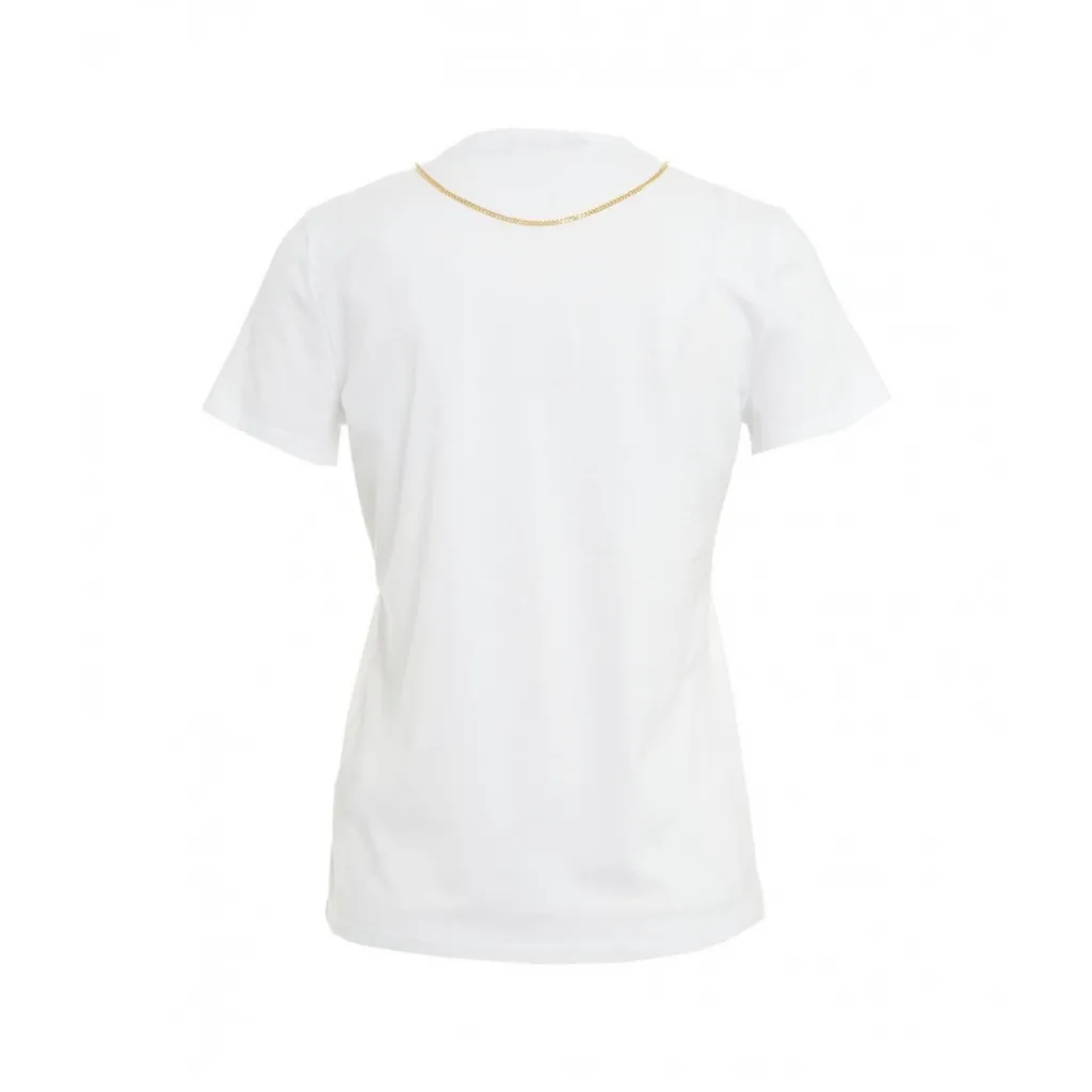 T-shirt con collana logata bianco