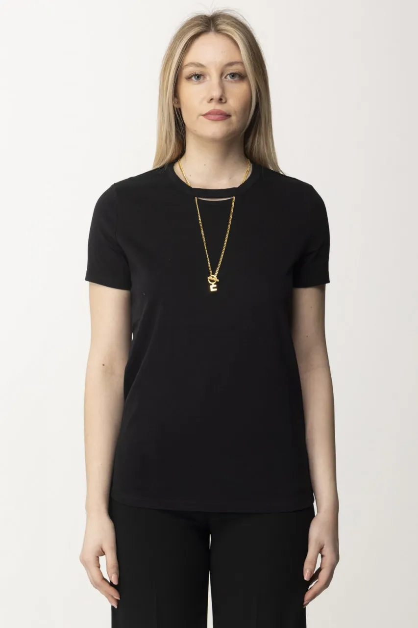 T-shirt con collana Nero