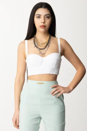 Top bustier con collana Avorio